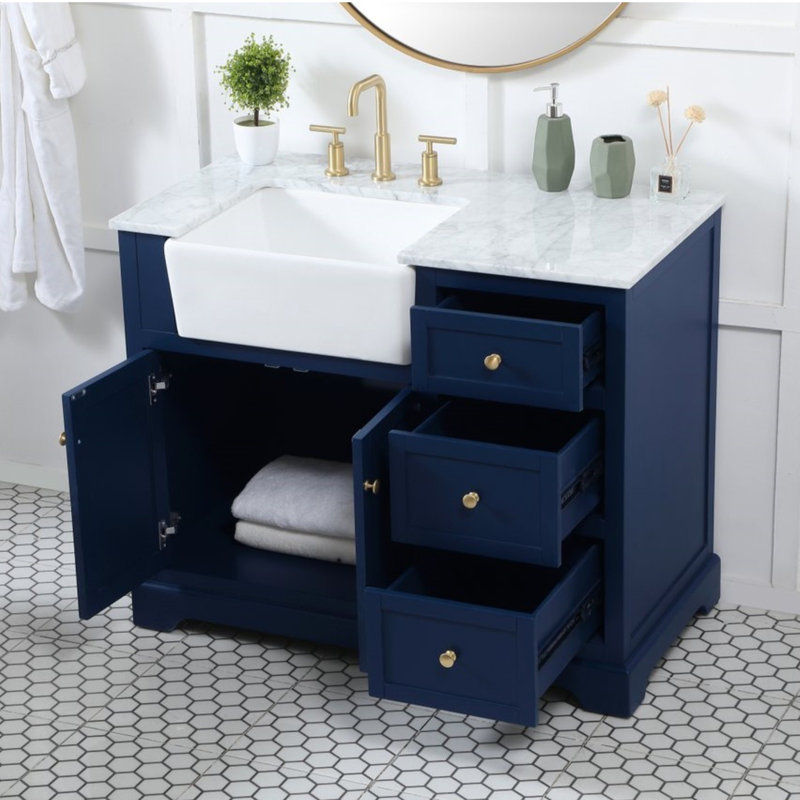 Ensemble de meuble-lavabo simple 42 po Pardue, Bleu