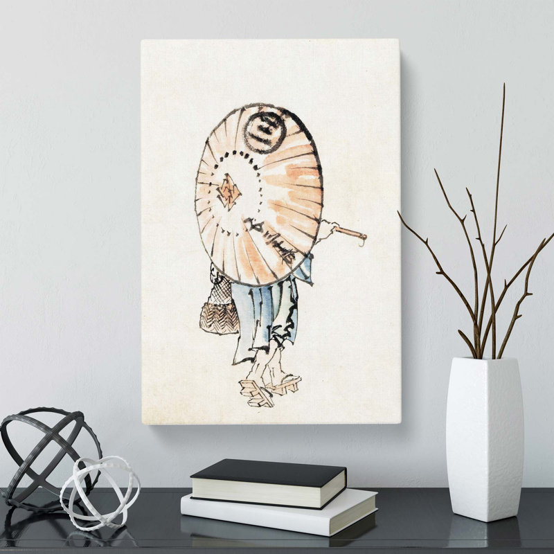 Lady With A Parasol by Katsushika Hokusai - Wrapped Canvas Print, 76cm H x 50cm W x 3cm D