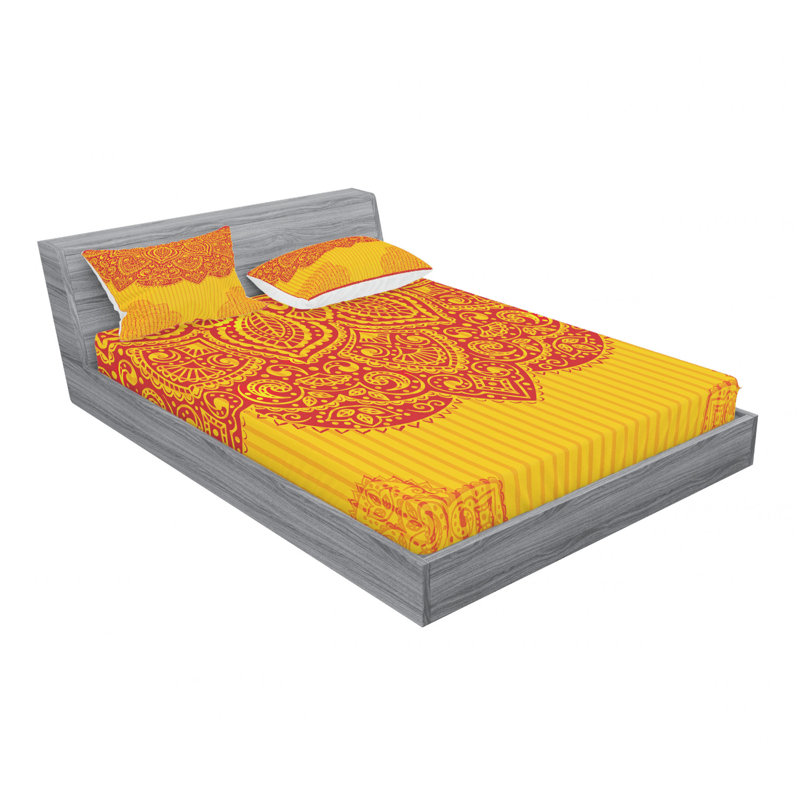 Ensemble de draps décoratifs en damassé grunge, Ensemble de drap pour grand lit avec drap-housse