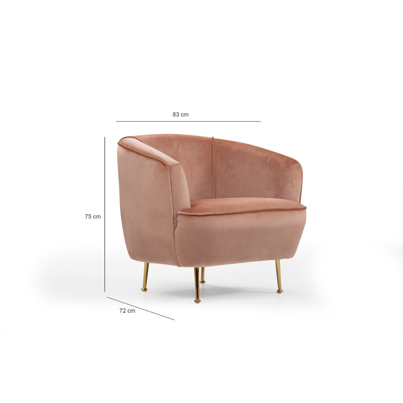Fauteuil à oreilles élégant, rose, 32,7 po x 28,3 po x 29,5 po | Structure en bois de hêtre et tissu 100% polyester, pieds en métal peint en or | Conception à coussin fixe, nettoyage à sec | Parfait pour un décor glamour et inspiré d'un hôtel