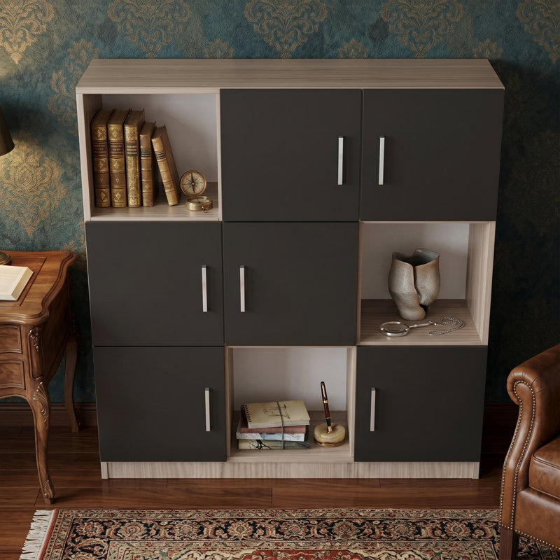 Bibliothèque de rangement modulaire Ardennes, Chêne / noir