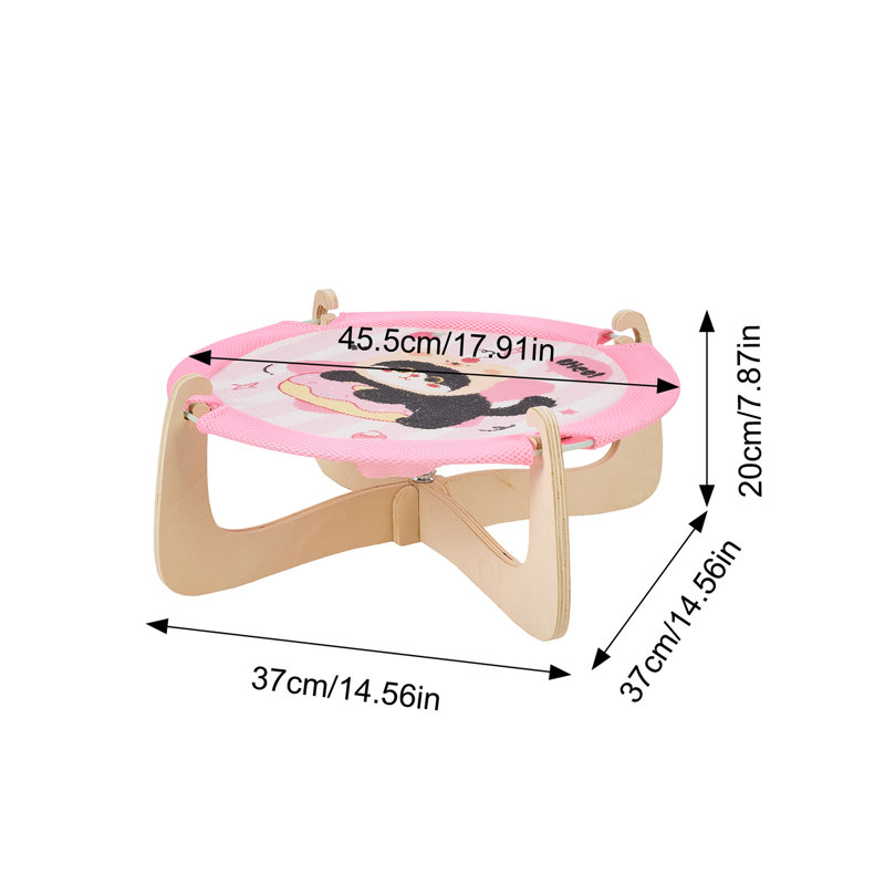 Breathable Elevated Cat Hammock Bed, Pink