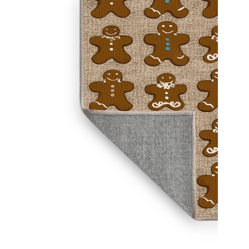  Tapis lavable biscuits en pain d'épices, Rond 5 pi