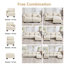 Canapé modulaire à compression, causeuse en chenille beige avec repose-pieds, maison moderne