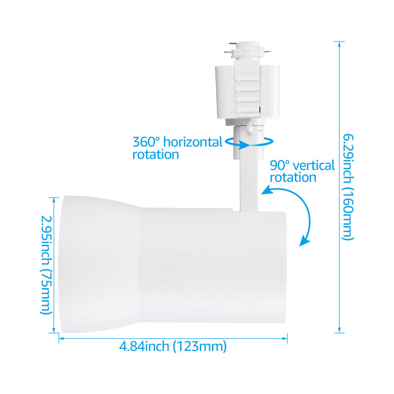 Rail d'éclairage DEL à intensité variable, type H, 10 W, CRI90, 700 lm, 65 W Eqv., Blanc, 4 000 K