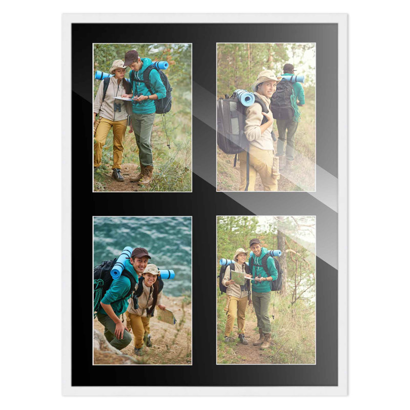 Cadre en bois, 4 po x 6 po, 10 po x 14 po, Blanc / noir