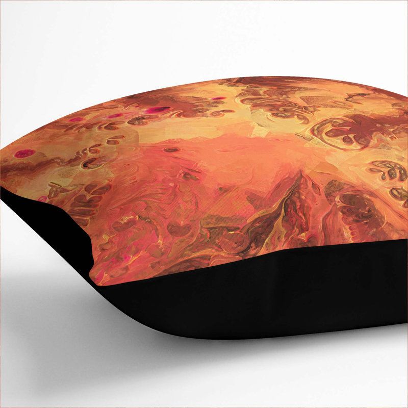 Abstract Square Throw Cushion, 55cm H x 55cm W x 20cm D, Black