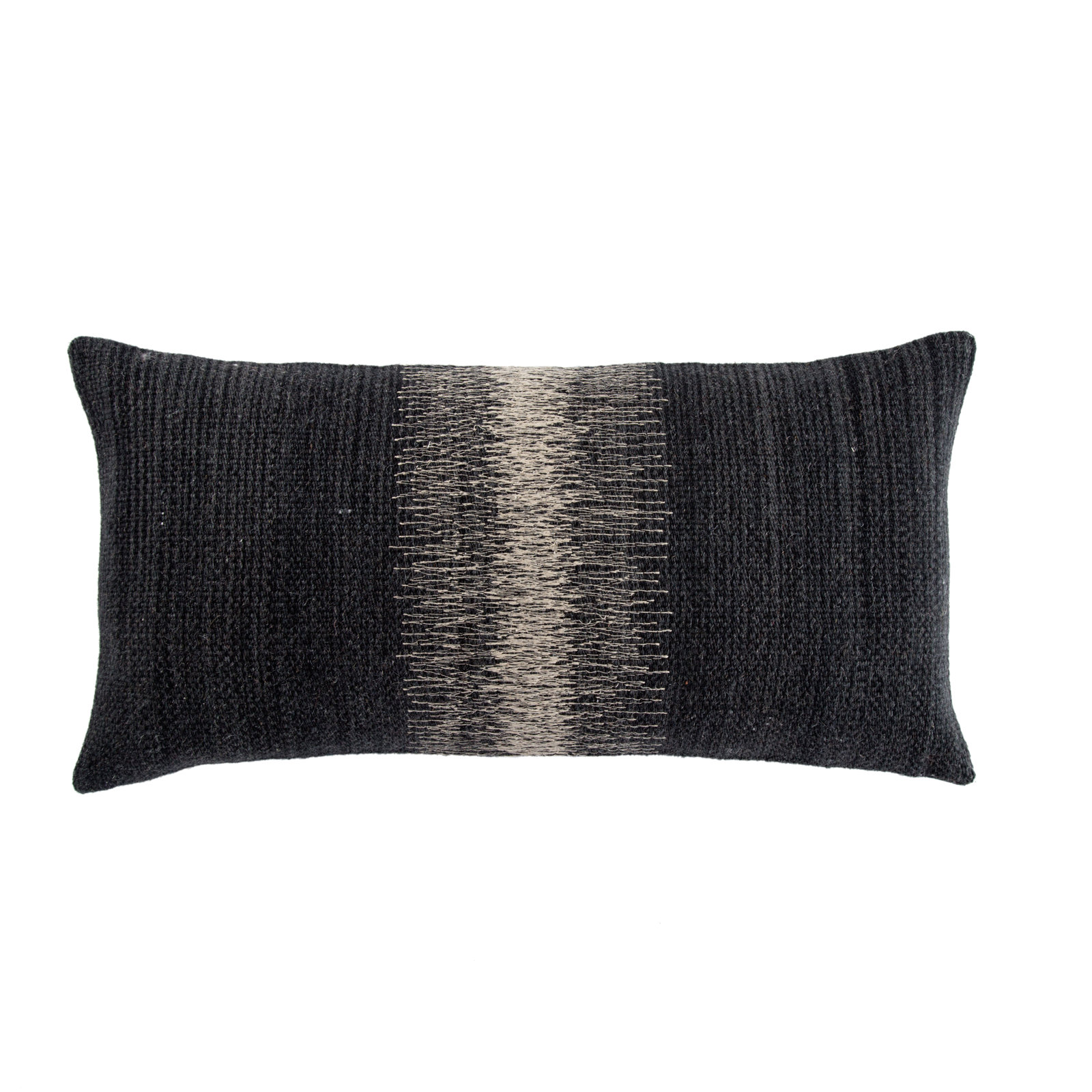 Gowan Handmade Pillow Cover, Black, 100% Poly Fill, Rectangle 12"H x 24"W
