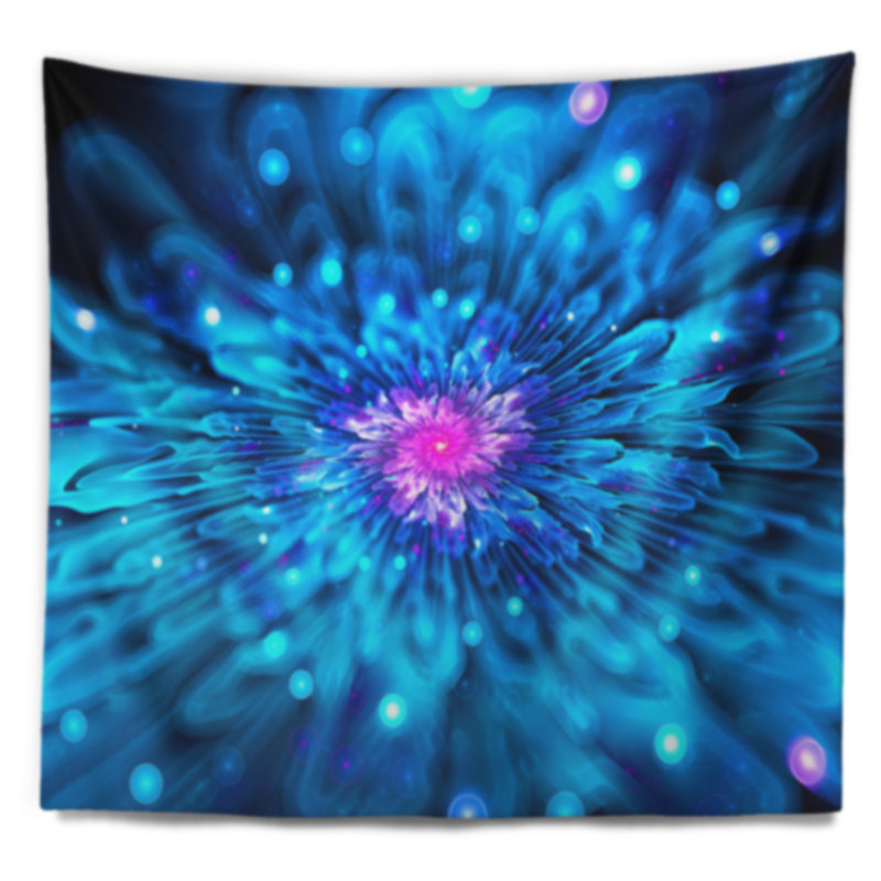 Tapisserie fleur florale florale bleu, H 50 po x l 60 po
