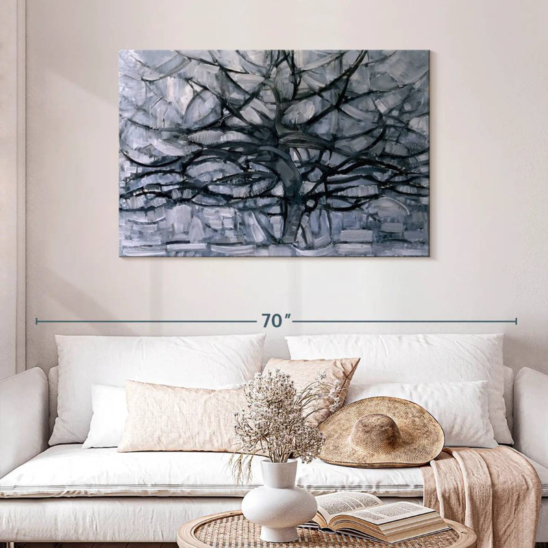 Arbre gris, H 30 po x l 45 po