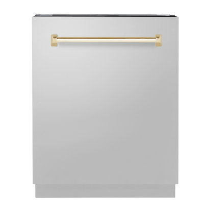 ZLINE Autograph 24 in. Tallac 3rd Rack Dishwasher in Stainless Steel with Handle, 51dBa