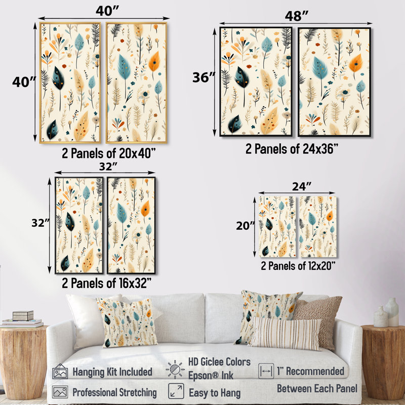 Motif bohème antique antique et minimalisme rétro - impressions sur toile beiges, Noir, H 36 po x l 48 po