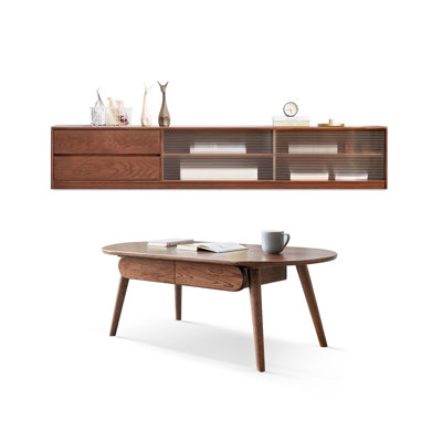 Meuble télé et table basse en bois massif
