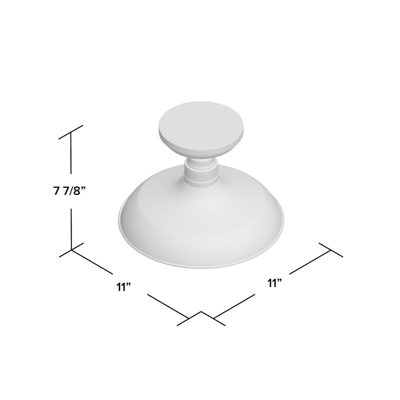 Caryn Semi Flush Mount, Galvanized Steel