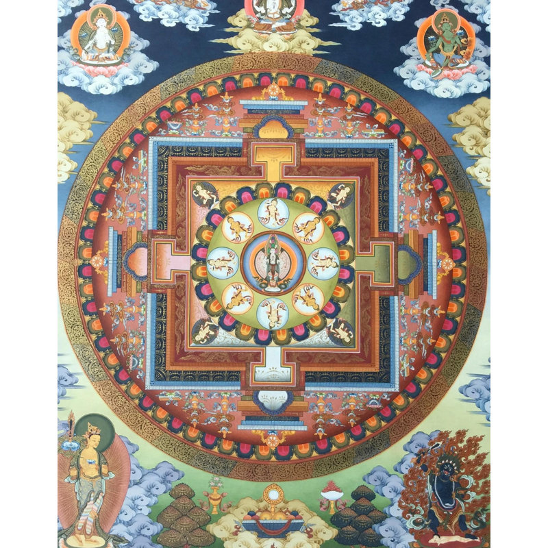 Lokeshvara Mandala / Chengrezig Thangka (Brocadeless Thangka)