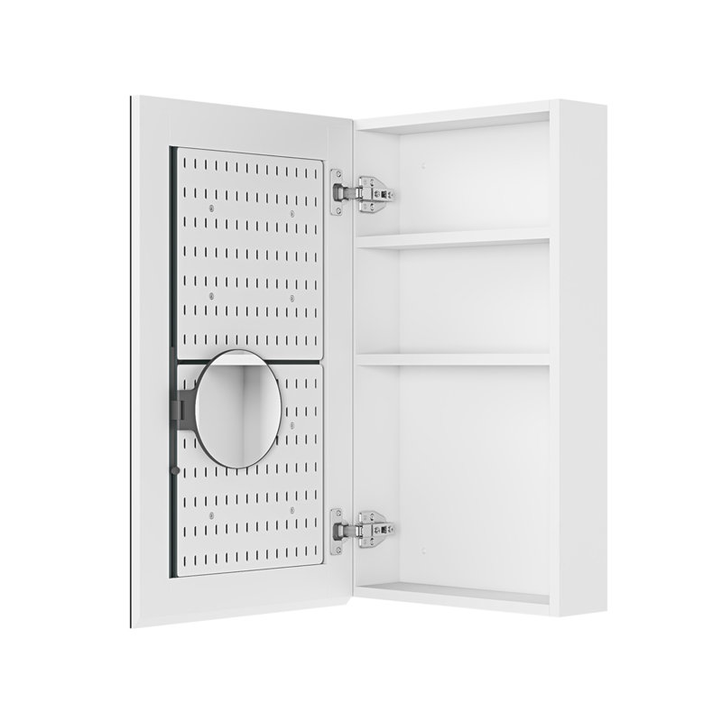 Armoire à pharmacie avec miroir à bords biseautés, porte à ouverture à gauche et porte sans cadre l 15 po x H 26 po
