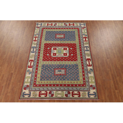 Geometric Kazak Oriental Area Rug