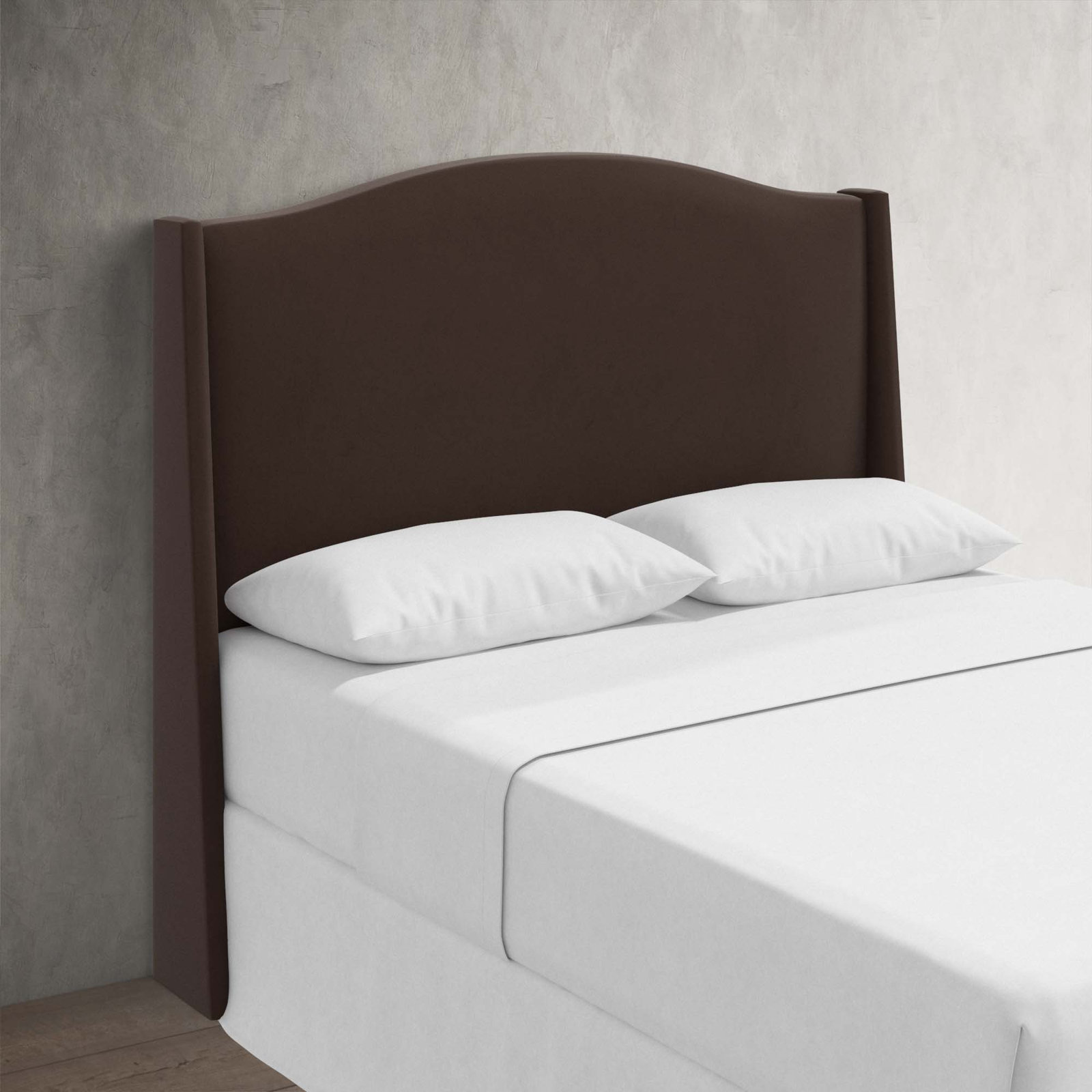 Byrd Upholstered Wingback Headboard, Queen, Classic Chocolate Velvet