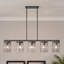 Lustre linéaire pour îlot de cuisine à 5 lumières de 47,2 po de largeur avec abat-jour en verre fumé fabriqué à la main