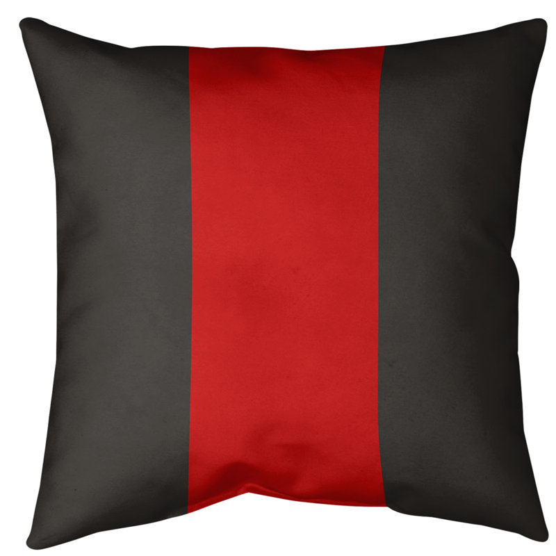 Coussin décoratif, 16 po x 16 po, Duvet synthétique, Étain / Rouge