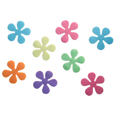 iDesign Floral Plastic Non-Slip Blumz Tub Treadz for Shower, Bathtub, Set of 8, Multi-Colored