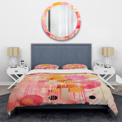 Ensemble de housse de couette Pink Gold Island Sunrise Collage - Abstract Collages