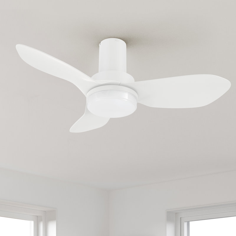 Ventilateur de plafond encastré 3 lumières à DEL 36 pouces Elaise, Blanc, 36" W