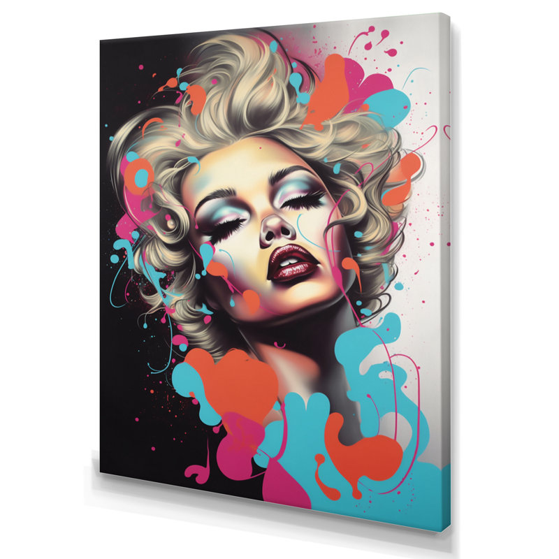 Personnage rétro Pop Art VI sur toile, H 20 po x l 12 po x P 1 po
