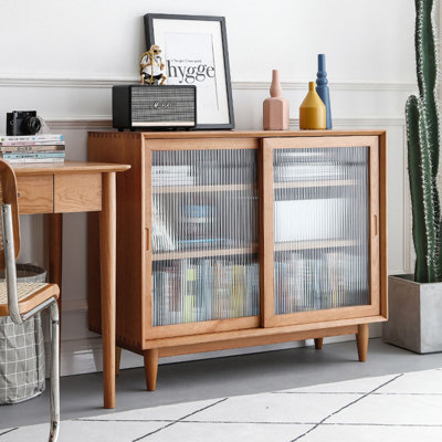 Multi-functional Glass Sliding Door Cabinet