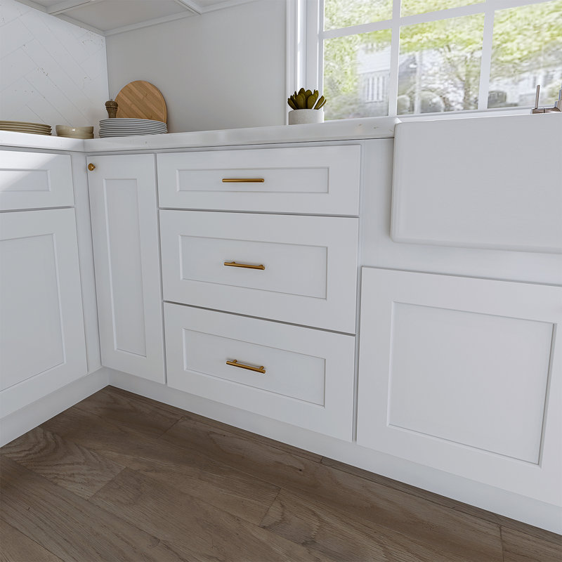 Armoire de cuisine en bois massif prête à assembler, 24", Blanc