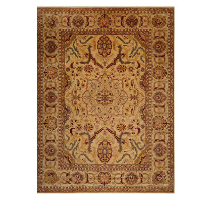 Tapis de zone en laine 10 pi x 13 po one-of-kind à la main noué la lurs Stewardson