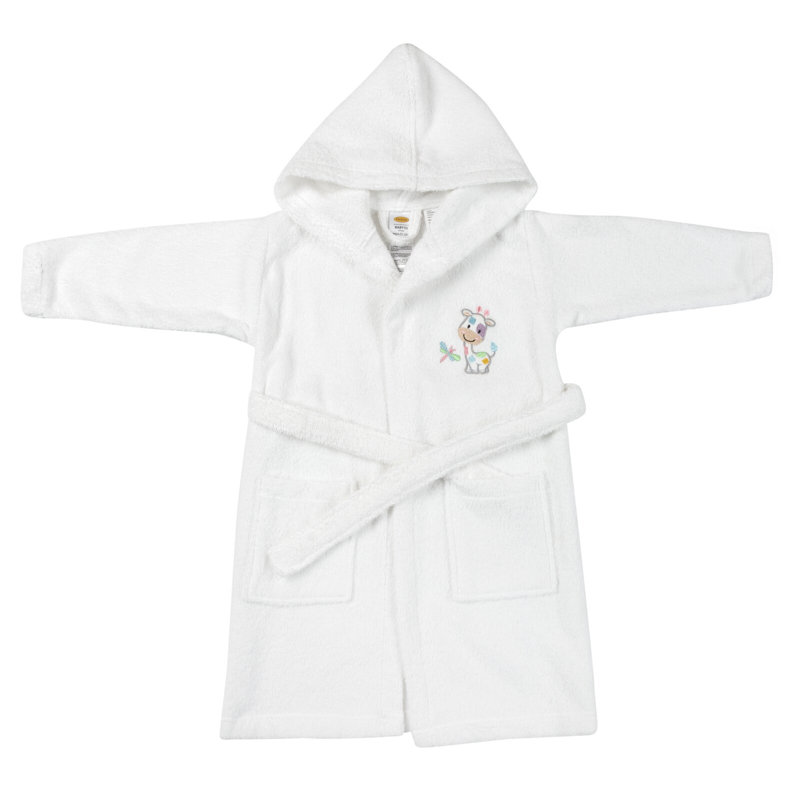 Wald Cotton Terry Cloth Mid-Calf Bathrobe with Pockets