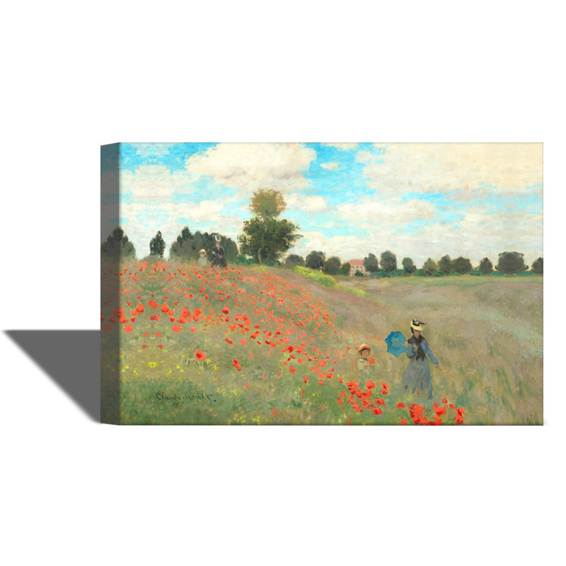 Coquelicots à Argenteui par Claude Monet - reproduction d'art, H 24 po x l 30 po x 1,5 po, Toile tendue
