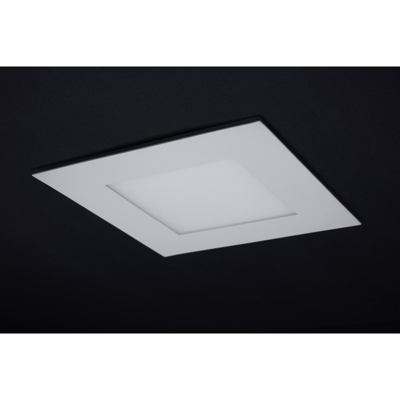 12 Watt LED Direct Wire Downlight With Night Light 6 Inch Remote Driver CCT Selectable Dimmable Square White Finish