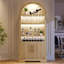 180cm H Freestanding Arch Wine Cabinets with Wine Glass Holder and Wine Rack, Bar Liquor Cabinets with Led Light & Motion Sensor-758195298