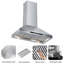 Hotte murale 48 pouces 1000 CFM, hotte de cuisine à 4 vitesses à conduit en acier inoxydable avec lumières à DEL à intensité variable, télécommande tactile / tactile