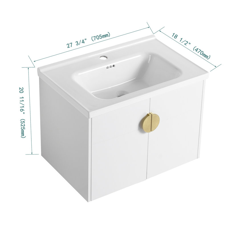 Ensemble de meuble-lavabo simple 18,5 po avec plateau en bois manufacturé Alorton