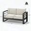 Causeuse Maya Bay en aluminium avec coussin beige, housse amovible résistante à la corrosion