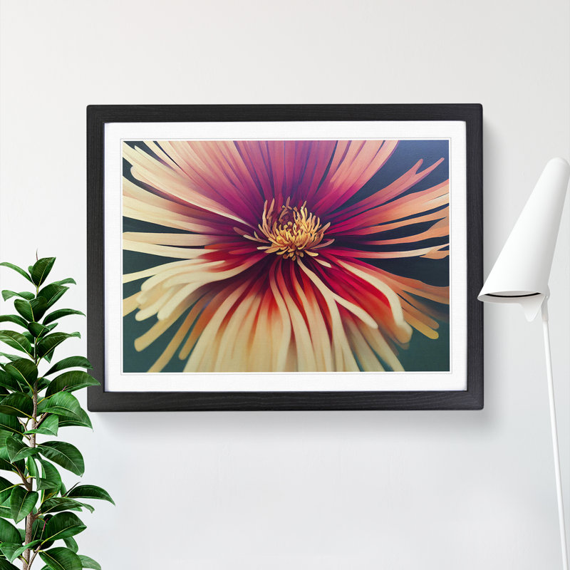 Chrysanthemum Flower Vol.2 - Framed Print, 34cm H x 46cm W x 2cm D, Black