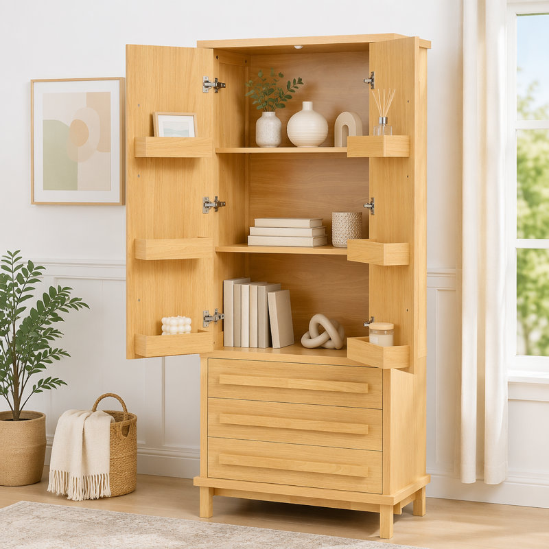 Garde-manger 70 po avec 2 tablettes, Naturel