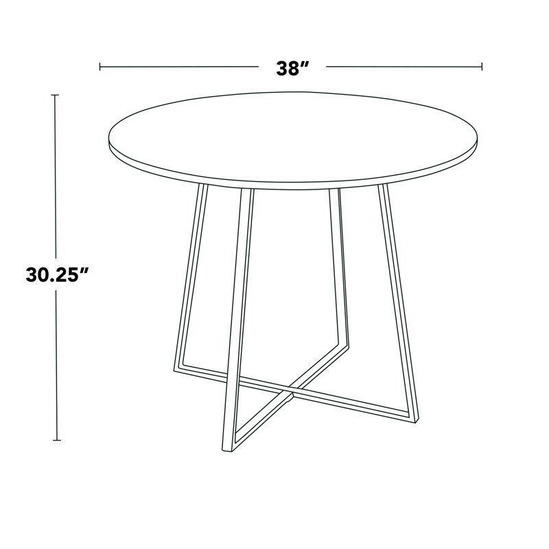 Table de salle à manger en bois naturel transfert et métal noir, Noir / doré