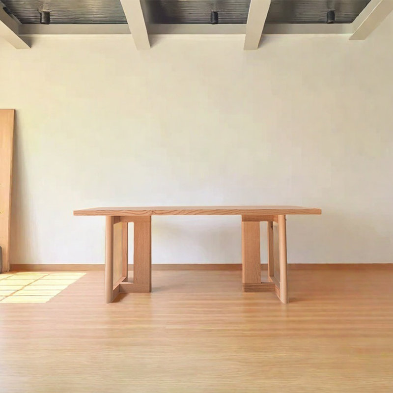 Burly wood ash wood dining table, 29.53"H x 59.06"L x 31.5"W