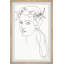 Floral Crown Outline 1 Piece Single Picture Frame Painting-1989634444