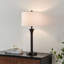 Lampe de table moderne en métal noir 28 ''
