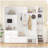 American Style 4-in-1 Hall Tree with Padded Bench, 4 Hooks, and Adjustable Storage Shelves-790146706