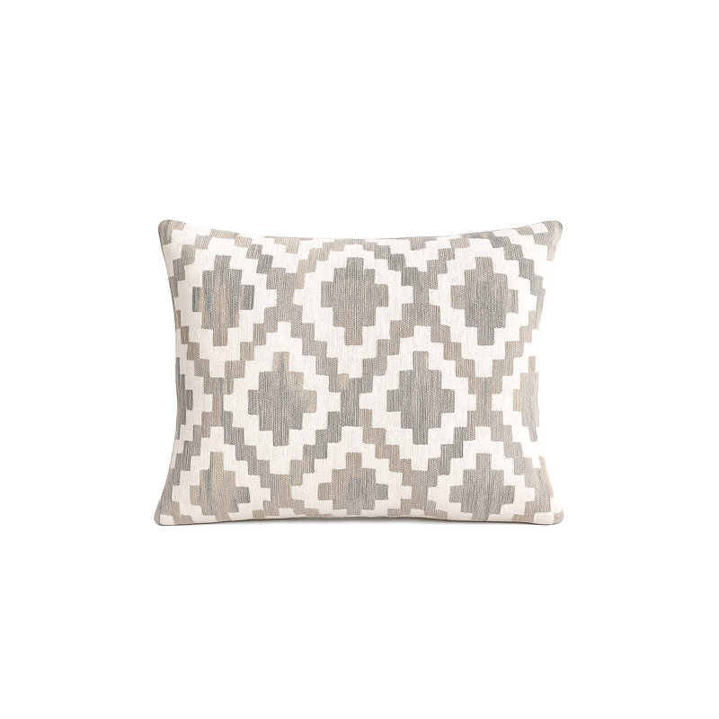 Natural Beige Terra Diamond Indoor Outdoor Pillow 24x24, Beige, Rectangle 14"H x 20"W, Pillow Cover Only - No Insert