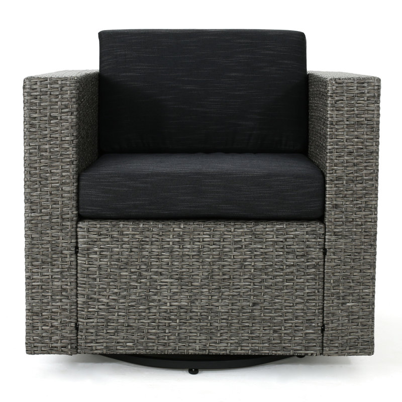 Coussin de salon pivotant confortable pour l'extérieur - Chaise robuste et en fer avec coussins