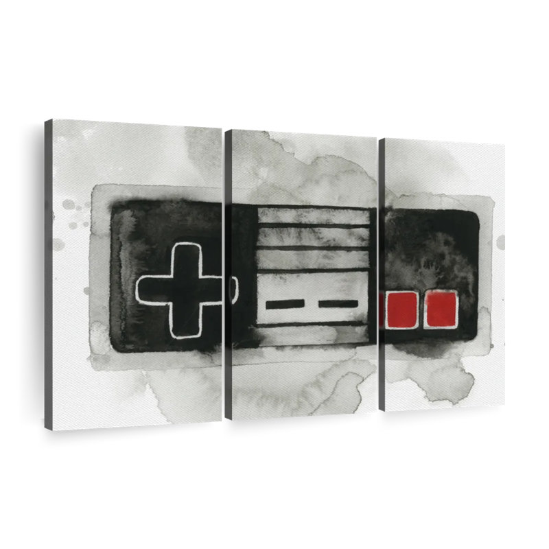 «Video Games Gamer I» sur toile, reproduction de 3 pièces, H 20 po x l 33 po x P 1 po