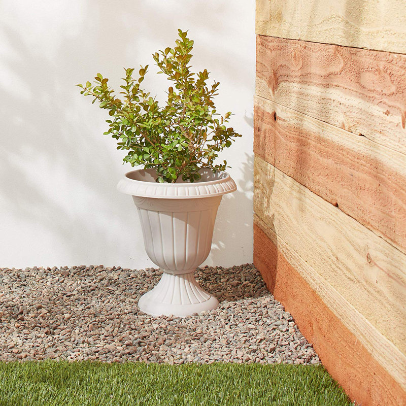 Pot à fleurs en plastique Anouk Classic, H 15 po x l 13 po x P 13 po, Taupe