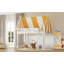 Lit mezzanine simple avec baldaquin, lumières DEL et étagère à livres, blanc-1538718562-1538718563